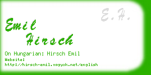 emil hirsch business card